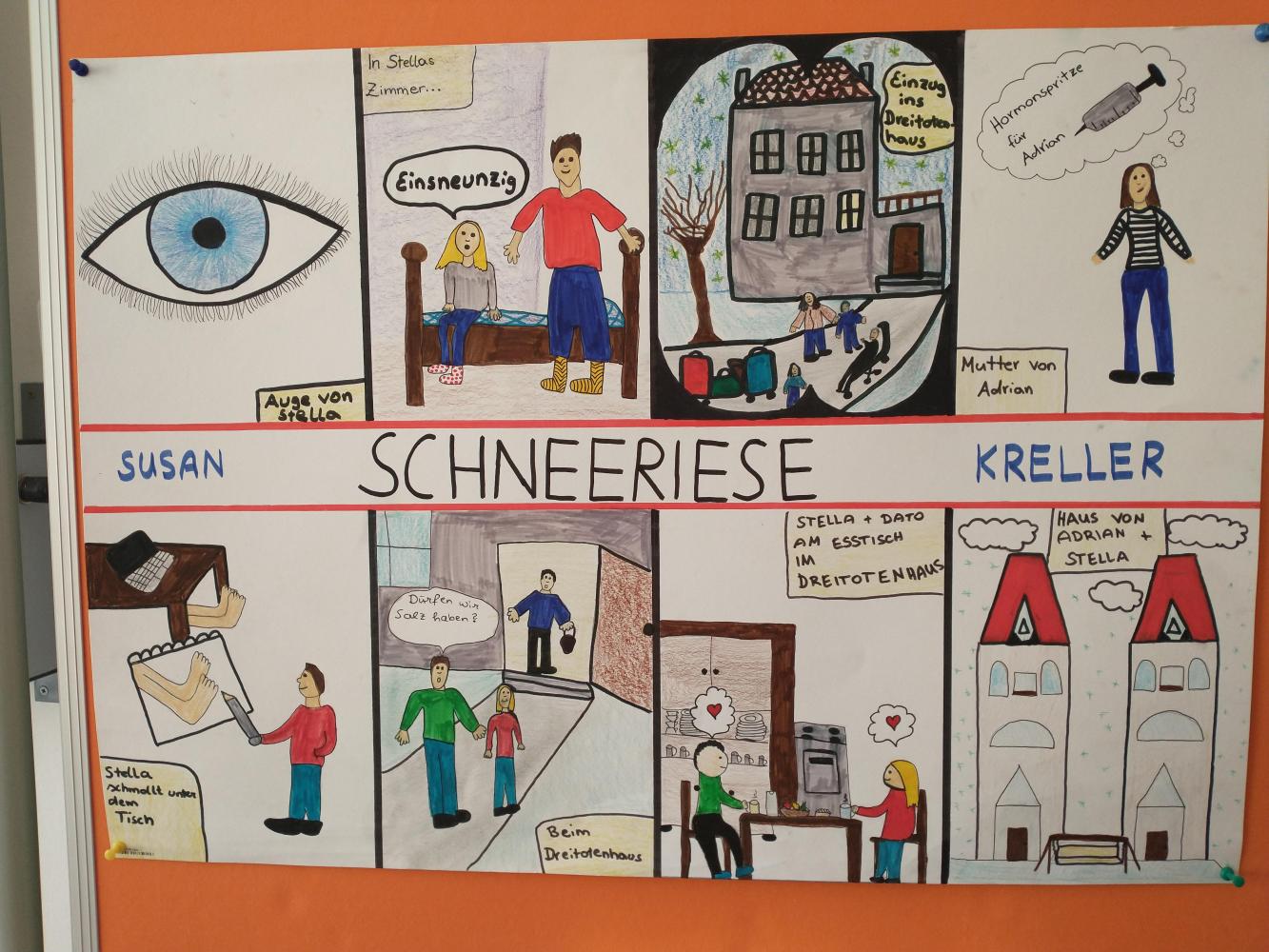 Klasse 4B gestaltet Graphic Novel zum Jugendbuch „Der Schneeriese“ | BG