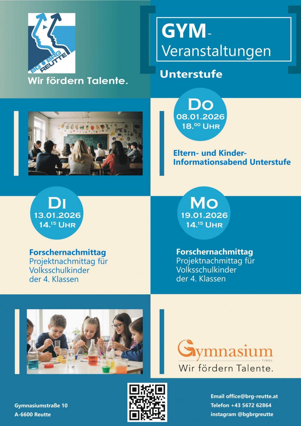 Veranstaltungen Gym V4 unterstufe VS MS 2025