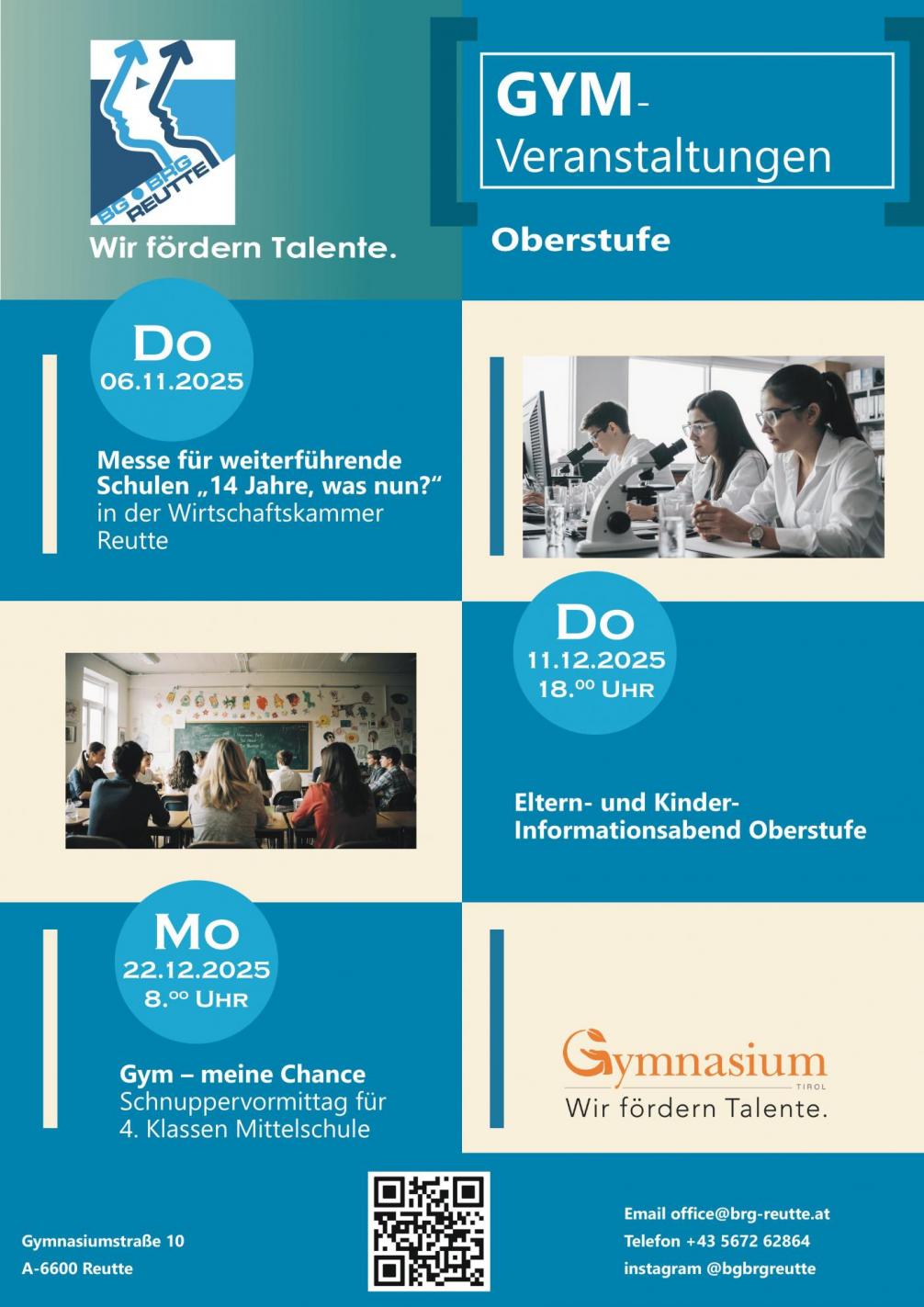 Veranstaltungen Gym V5 oberstufe VS MS 2025